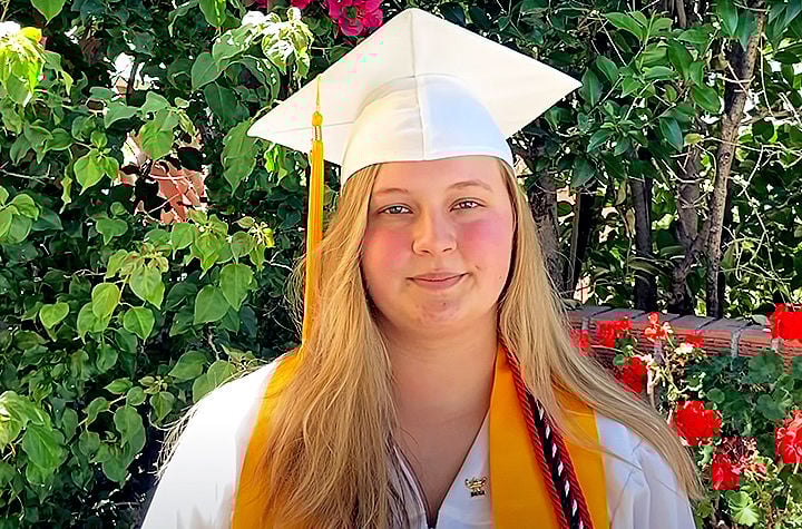 "Together we will continue to use our strength, flexibility, adaptability and resilience to weather current and future storms," said student speaker Katharina Napoletano.